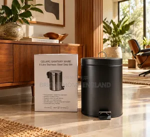 8 Liters Black Dust Bin