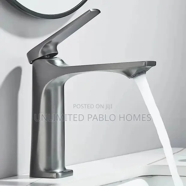 Modern Gunmetal Grey Basin Mixer Faucet - 1