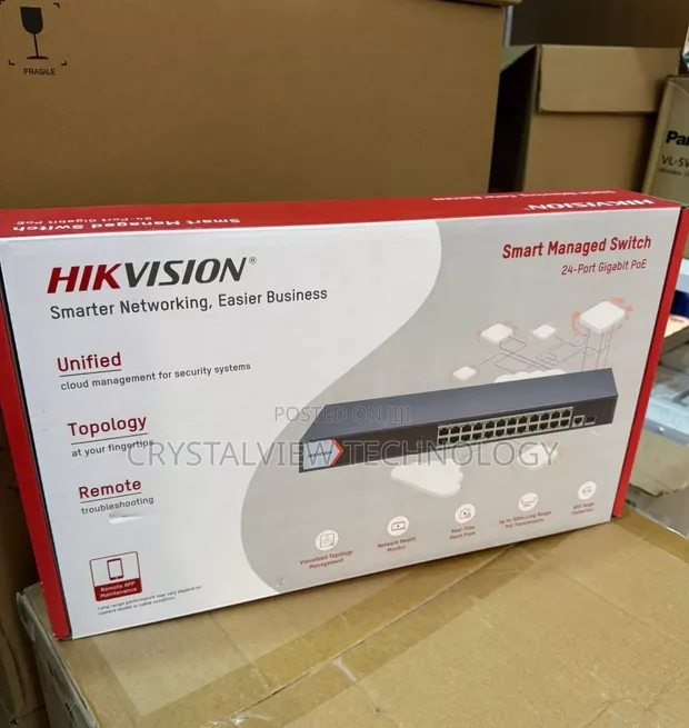 Hikvision 24-Port Gigabit PoE Switch - 1