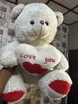 Ultra-Soft White Teddy Bear with "Love You" Heart Pillow - 2