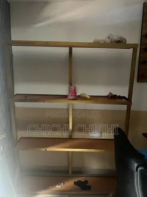 4 Layer Iron and Wooden Shelf - Golden