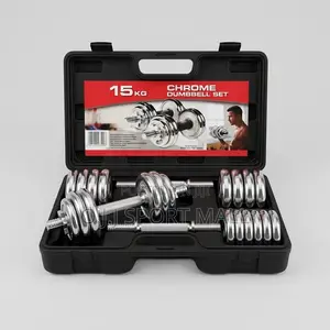 15KG Adjustable Chrome Dumbbell Set tare da Akwatin Adanawa