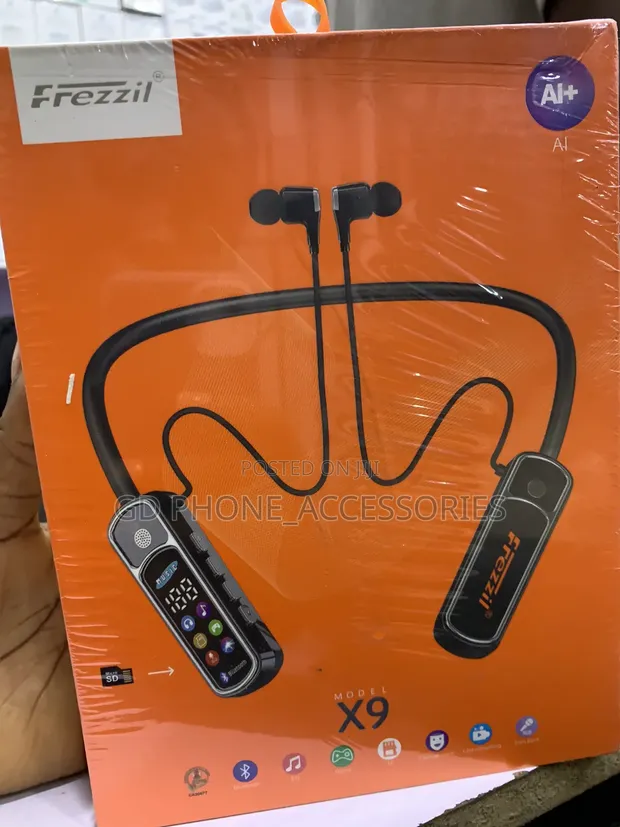 Brand New Frezzil X9 AI Magnetic Wireless Neckband LED Display SD - 1