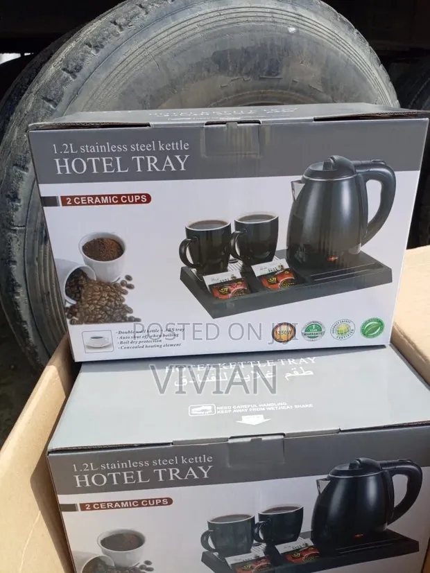 Set na Tray na Hotel tare da Kofuna 2 da Jirgin Ruwa - 1