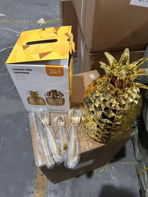 24pcs Pineapple Shape Cutlery Set - 1
