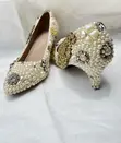 Atlanta Stiletto Shoes - White, Size 3.5 - 1