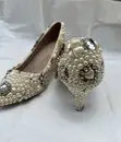 Atlanta Stiletto Shoes - White, Size 3.5 - 3