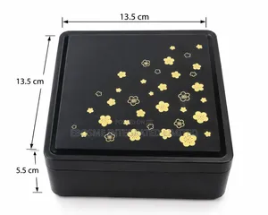 Japanese 4.5 Jubako Food Serving Box - Black Floral
