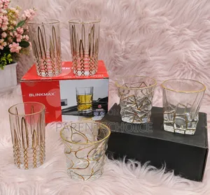 Elegant Gold-Rimmed Glass Tumbler Set - 6 Pieces