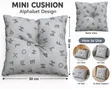 Mini Alphabet Decorative Cushion 30x30cm - Grey - 1