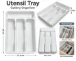 Japanese 4-Compartment Cutlery Organizer Tray - White - 1