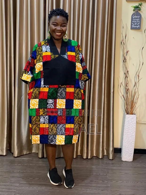 Ankara Short Boubou Dress - Medium/Large - 1