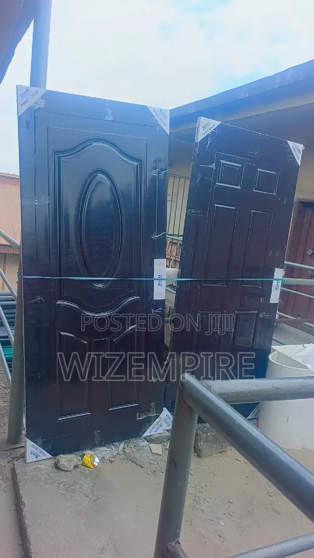 Brown American Panel Door with Frame - 1