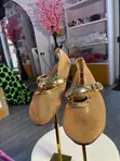 Zara Brown Flat Sandals with Gold Design - 2