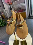 Zara Brown Flat Sandals with Gold Design - 3