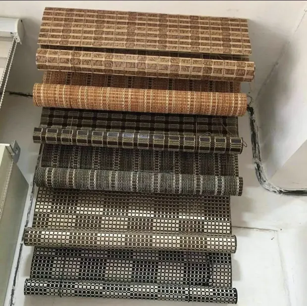 Bamboo Mat and Double Roller Window Blinds - 1