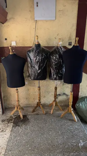 Brand New Male Black Body Form with Tripod Wooden Base