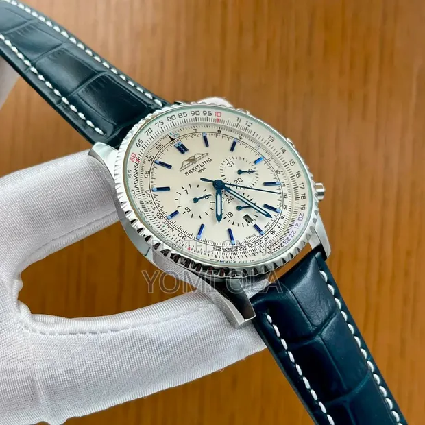 Breitling 1884 Chronograph Black Leather Watch - 1