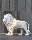 Indoor Creative Resin White Lion Sculpture - 1