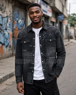 Men's Premium Denim Jacket - Louis Vuitton Inspired