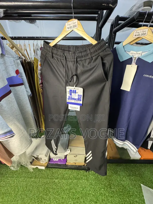 Black Mix White Polyester Joggers - 1