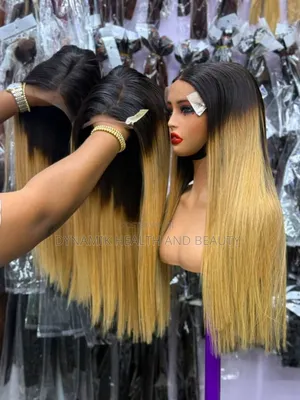 Black and Gold Virgin Human Hair Wig