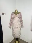 Gown na Thrift Mai Kyau - Shuɗi Knit & Silky Dress - 2