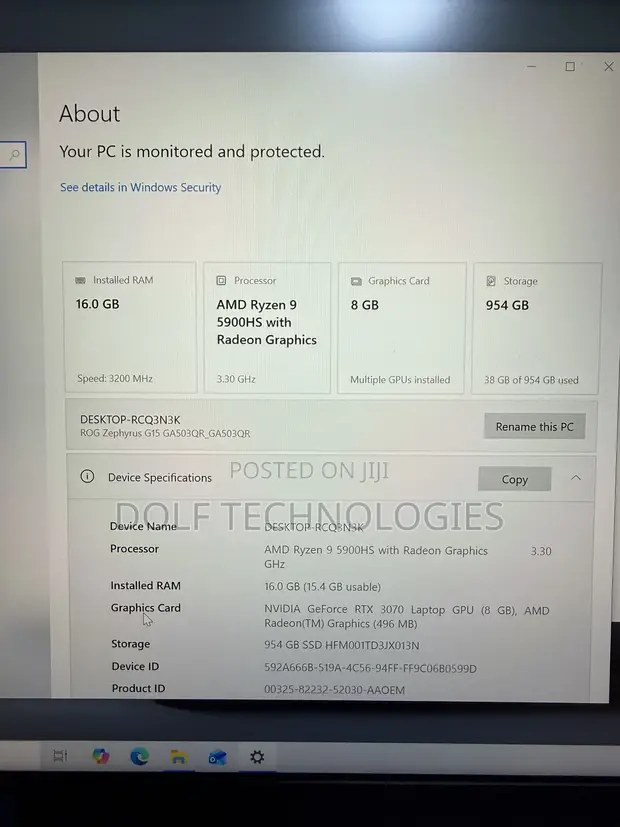 Asus ROG Zephyrus G15 Gaming Laptop - Ryzen 9, RTX 3070 - 1