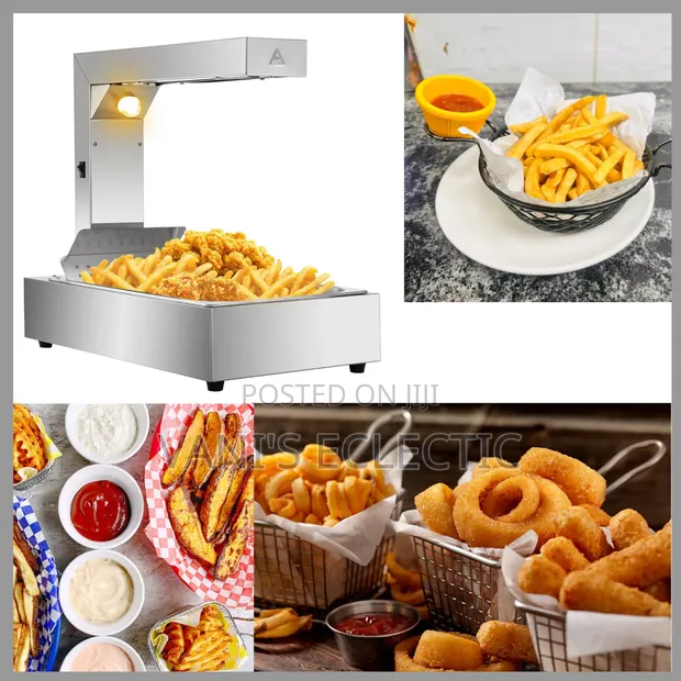 Commercial Stainless Steel French Fry Warmer/Heat Lamp - 1