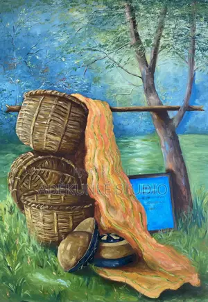 After Market Day - Oil on Canvas Painting
