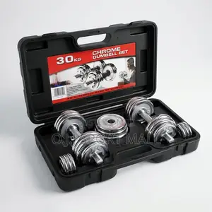 30KG Adjustable Chrome Dumbbell Set tare da Akwatin Ajiya