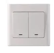 Riva 2 Gang Light Switch - White - 1
