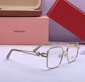 Luxury Miu Miu Inspired Gold Square Frames