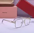 Luxury Miu Miu Inspired Gold Square Frames - 2