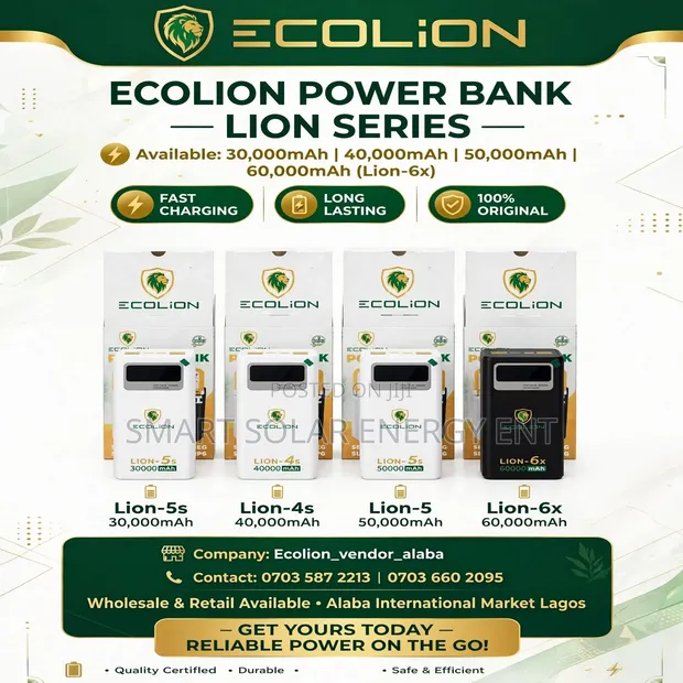 Ecolion Power Bank - All Sizes - 1