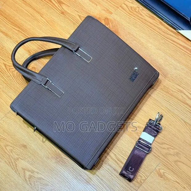 Stylish Montblanc Dark Brown Executive Briefcase / Laptop Bag - 1