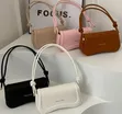 Stylish Women's Mini Baguette Shoulder Bag with Knotted Straps - 2