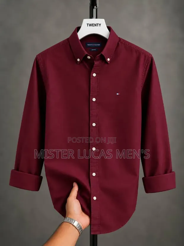 Tommy Hilfiger Oxford Plain Shirt - Red - 1