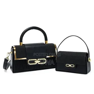 Classic Premium Mom Me Structured Lock-Detail Top-Handle Bag