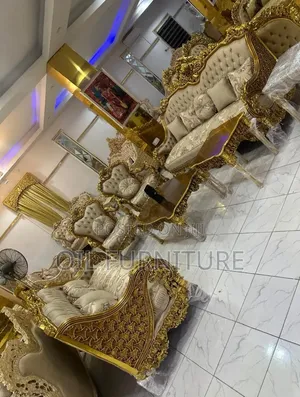 Grand Palace Royal Gold Sofa Set with Coffee Tables
