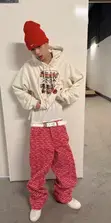 Designer All Over Print Stacked Streetwear Jeans - 1