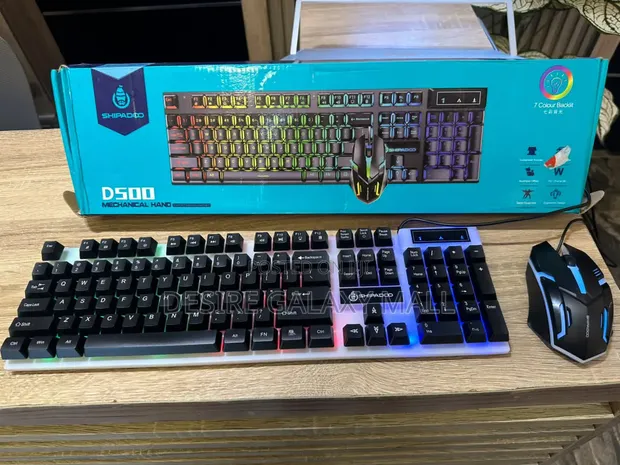 Shipadoo D500 Hasken Keyboard da Mouse Combo - 1