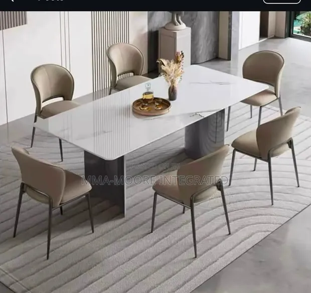 6-Seater Marble Top Dining Set - 1