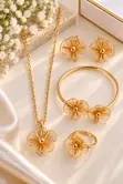 Wired Flower Gold Jewelry Set - 2