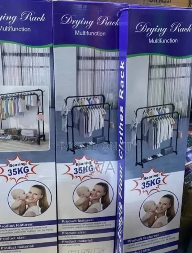 Heavy Duty Double Rail Metal Clothes Rack (35kg) - 1