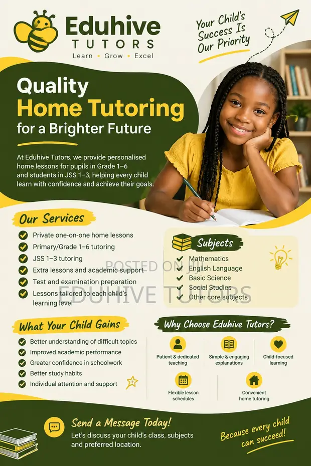 Eduhive Tutors: Malamin Gida don Makarantar Firamare & JSS - 1