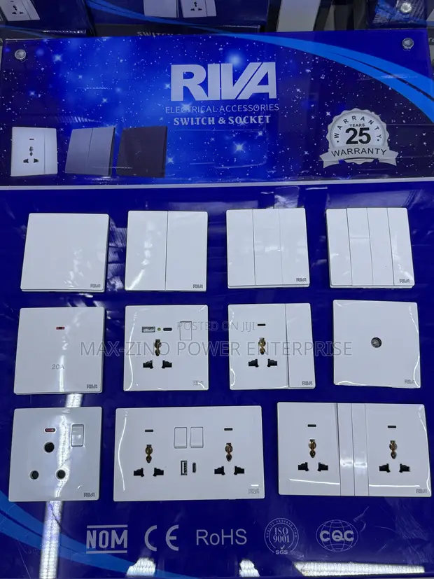 RIVA Electric White Switches and Sockets - 1