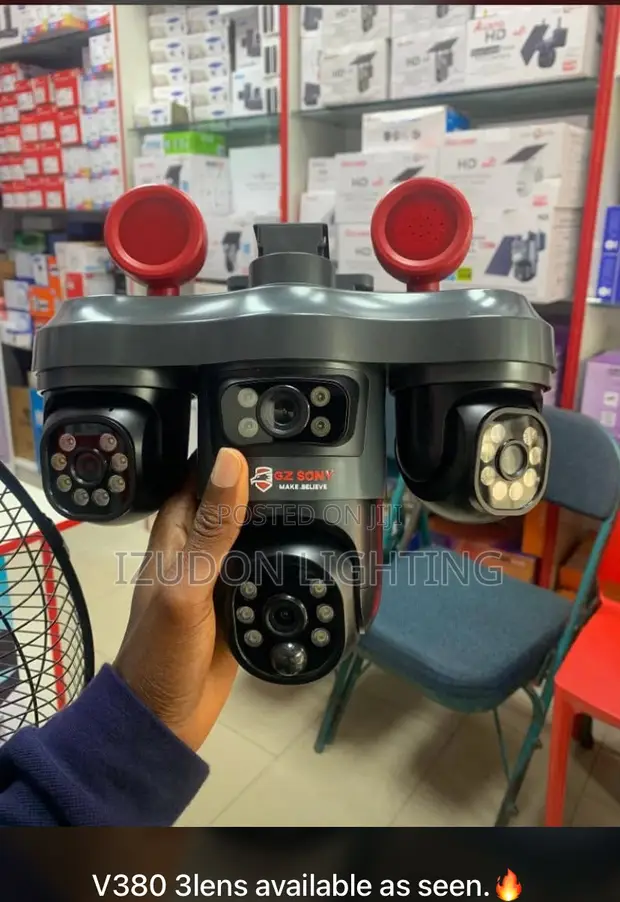 Luxury Solar 3-Lens CCTV Camera for Office - 1