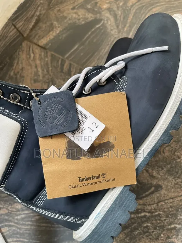 Original Timberland Waterproof Leather Boots - Navy Blue - Size 12 - 1
