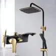 3-in-1 Rainfall Shower Mixer Set - Black Gold - 1
